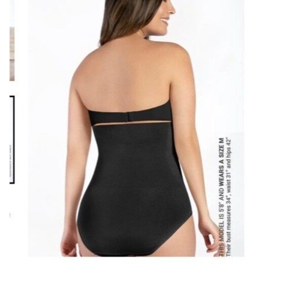 Curveez Womens Sz XL Sig Control High Waist Brief Black CUR3739 Seamless Firm - Picture 9 of 10